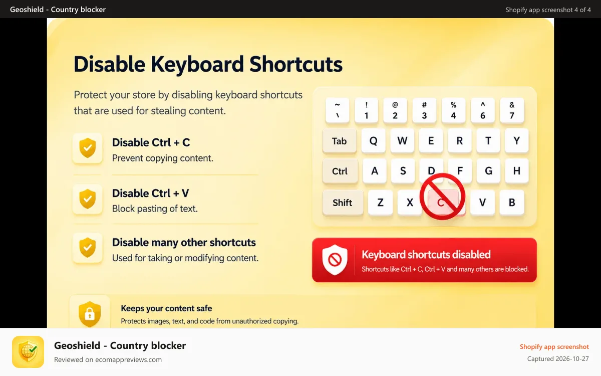 Geoshield ‑ Country blocker Shopify app screenshot: blocker blocker blocker blocker blocker blocker blocker blocker