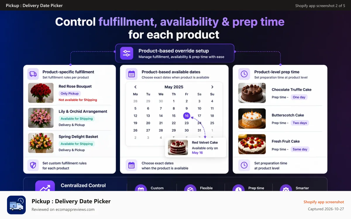 Pickup : Delivery Date Picker Shopify app screenshot: delivery-date-picker-2