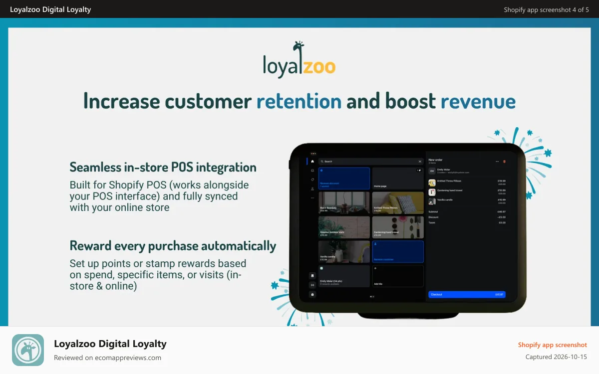 Loyalzoo Digital Loyalty Shopify app screenshot: Enjoy a seamless POS integration