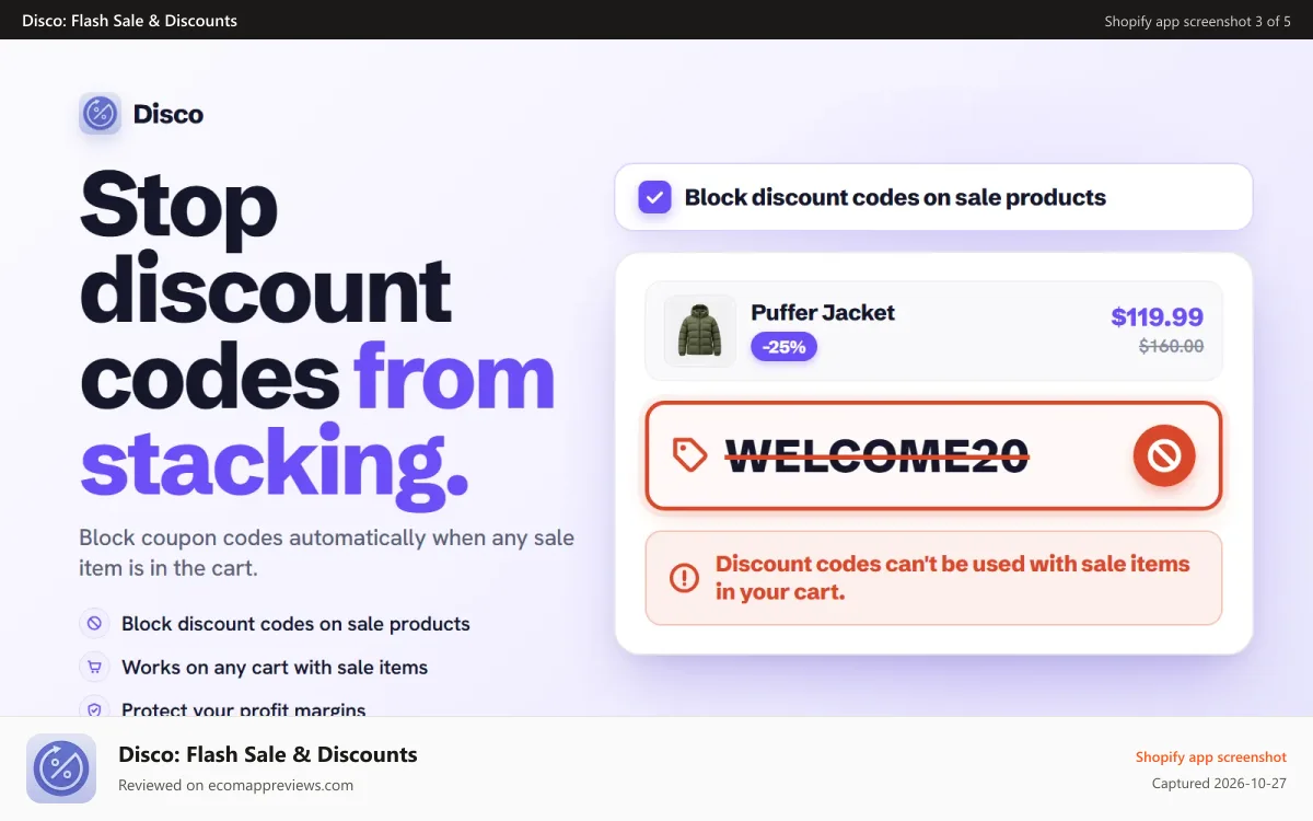 Disco: Flash Sale & Discounts Shopify app screenshot: Schedule sales campaigns with start and end dates