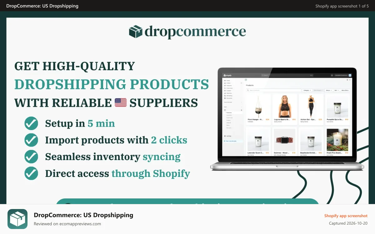 DropCommerce: US Dropshipping Shopify app screenshot: The DropCommerce Impact