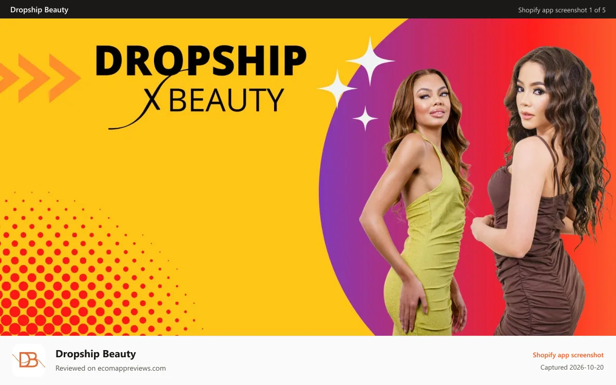Dropship Beauty Shopify app screenshot: Dropship Beauty Shopify App Sell Hair Extensions and Wigs