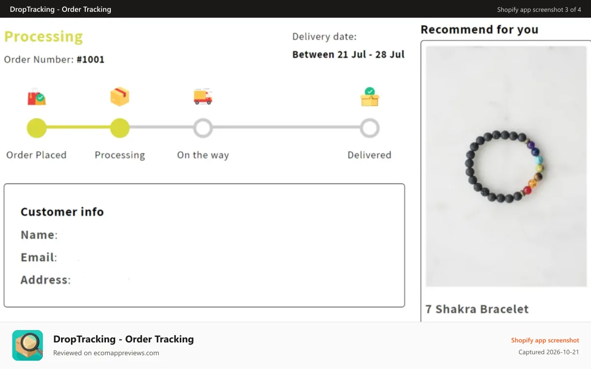 DropTracking ‑ Order Tracking Shopify app screenshot: Autopilot Tracking