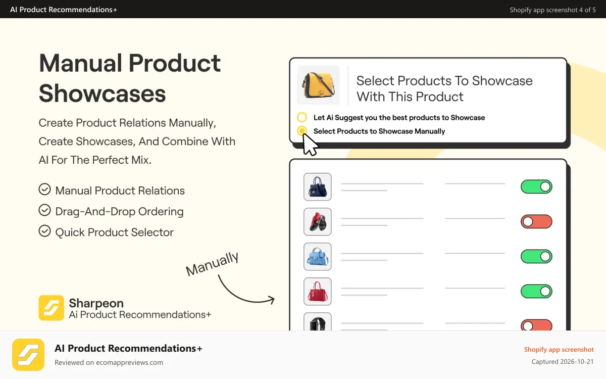 AI Product Recommendations+ Shopify app screenshot: increase sales