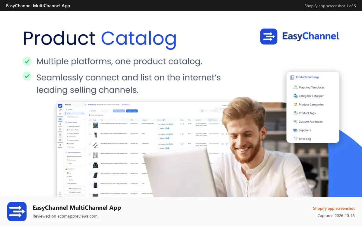 EasyChannel MultiChannel App Shopify app screenshot: Product Catalog for Multiple Marketplaces