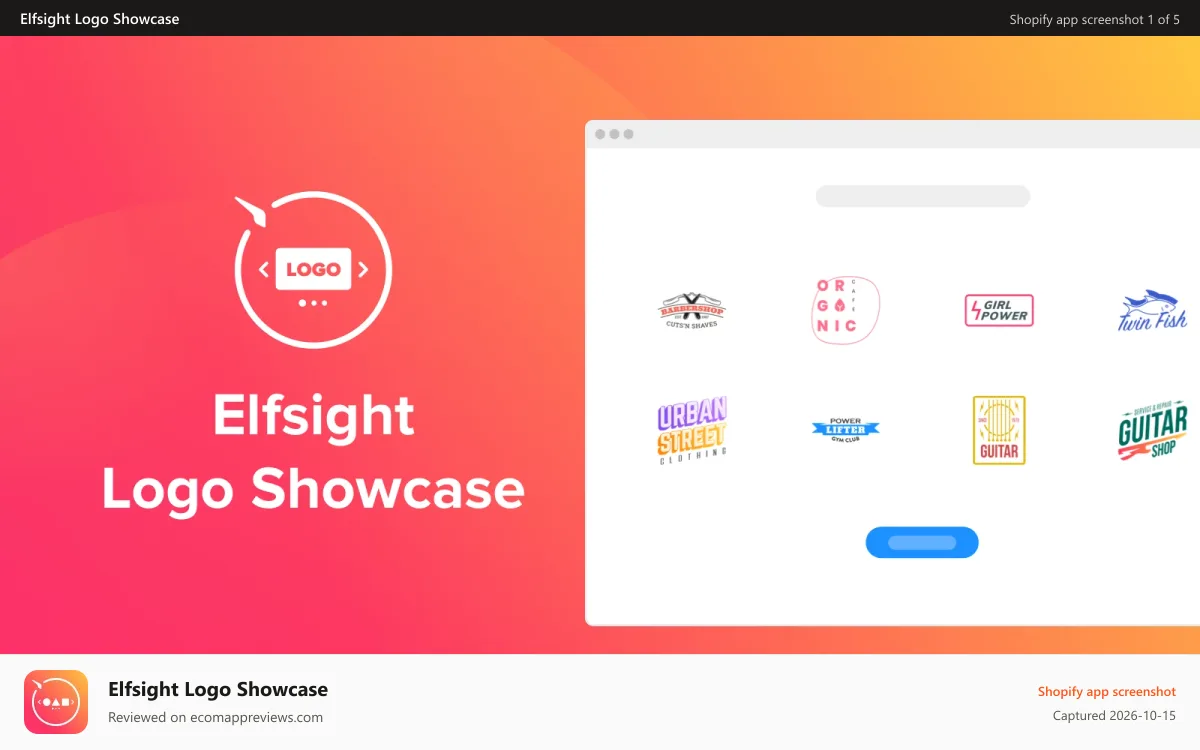 Elfsight Logo Showcase Shopify app screenshot: Logo Showcase for a Shopify website by Elfsight