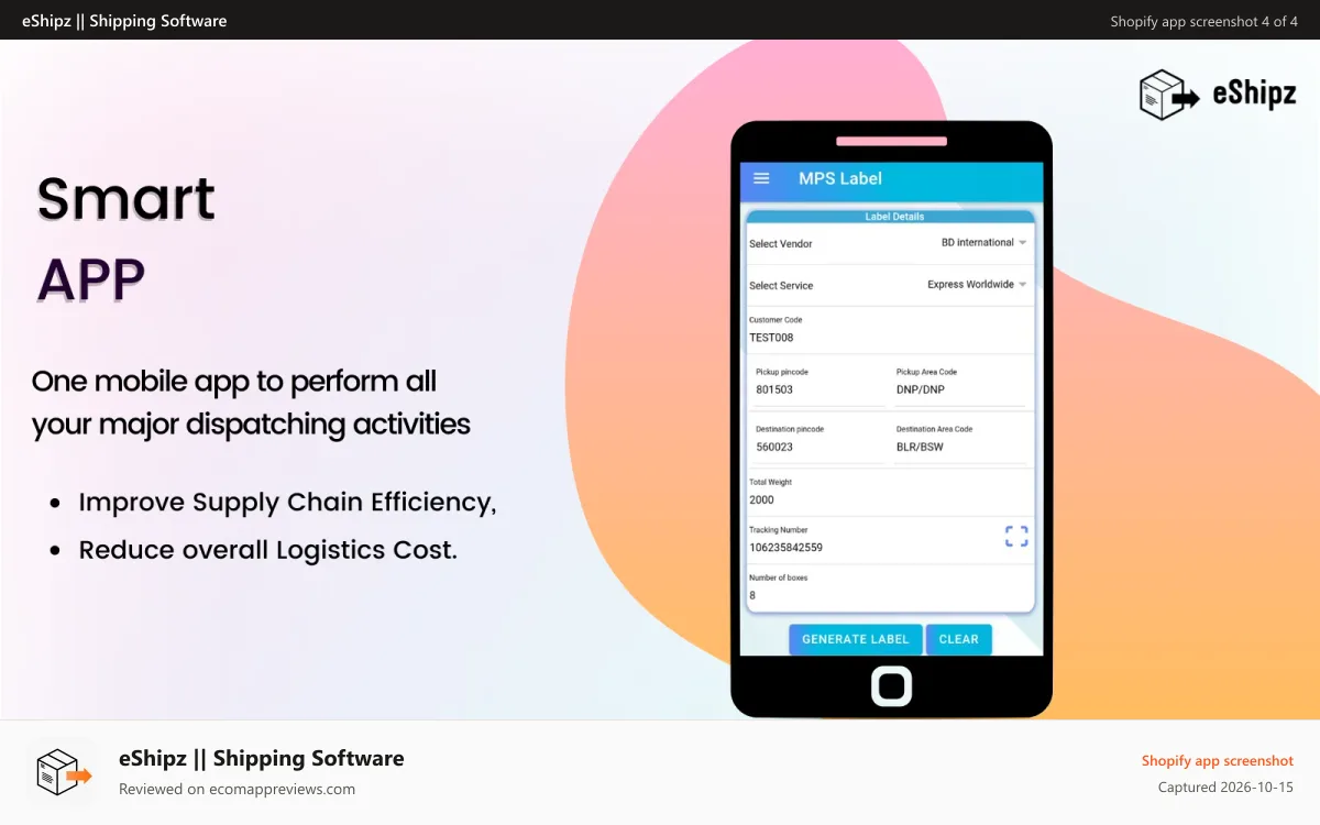 eShipz || Shipping Software Shopify app screenshot: Integrates with Bluedart, FedEx, DHL, Aramex, Xpressbees, UPS