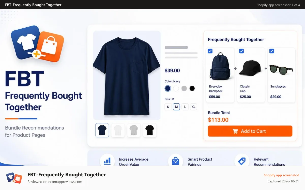 FBT‑Frequently Bought Together Shopify app screenshot: FBT-Frequently Bought Together