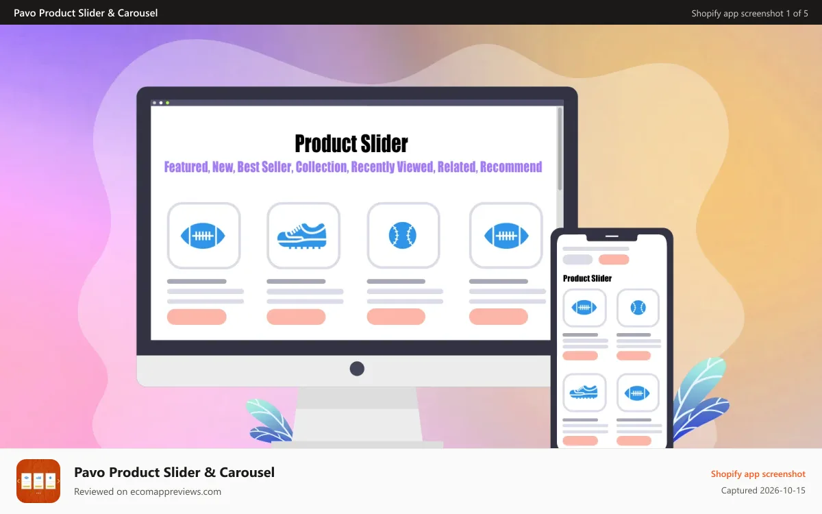 Pavo Product Slider & Carousel Shopify app screenshot: Product Slider