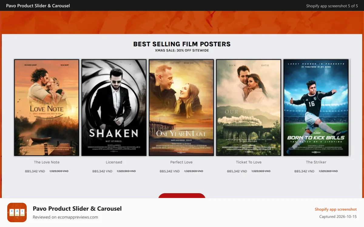 Pavo Product Slider & Carousel Shopify app screenshot: product slider 04