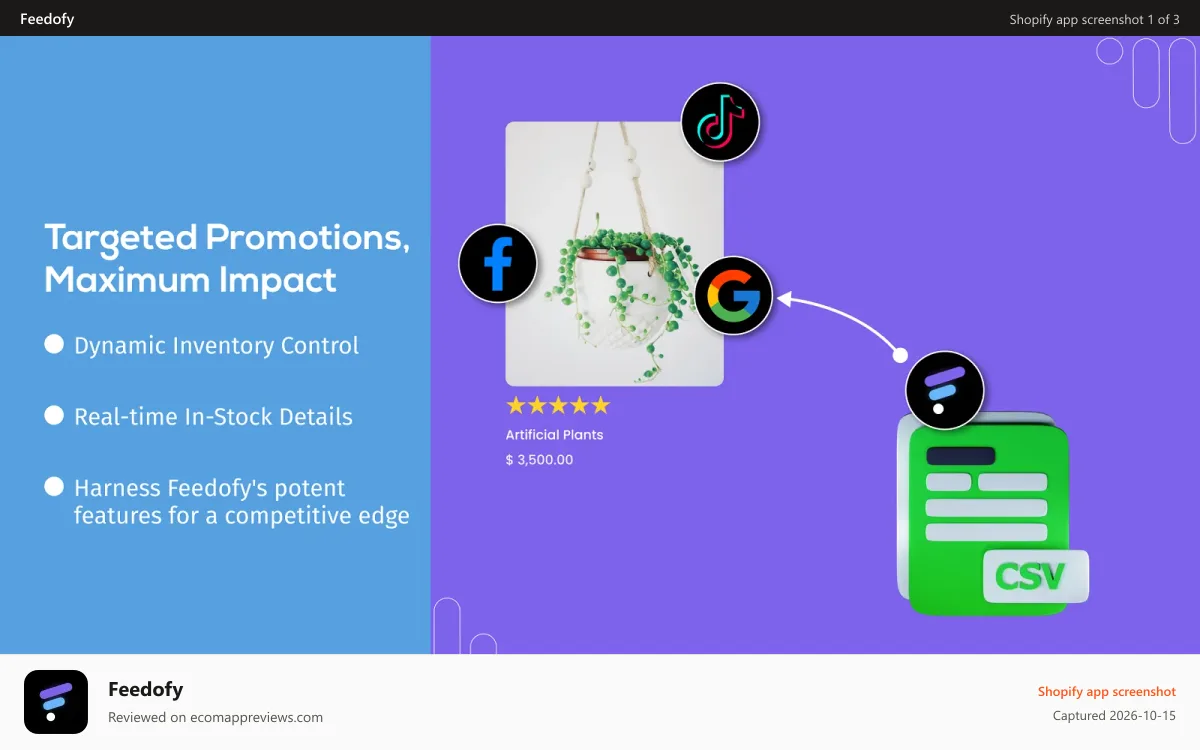 Feedofy Shopify app screenshot: Introduction
