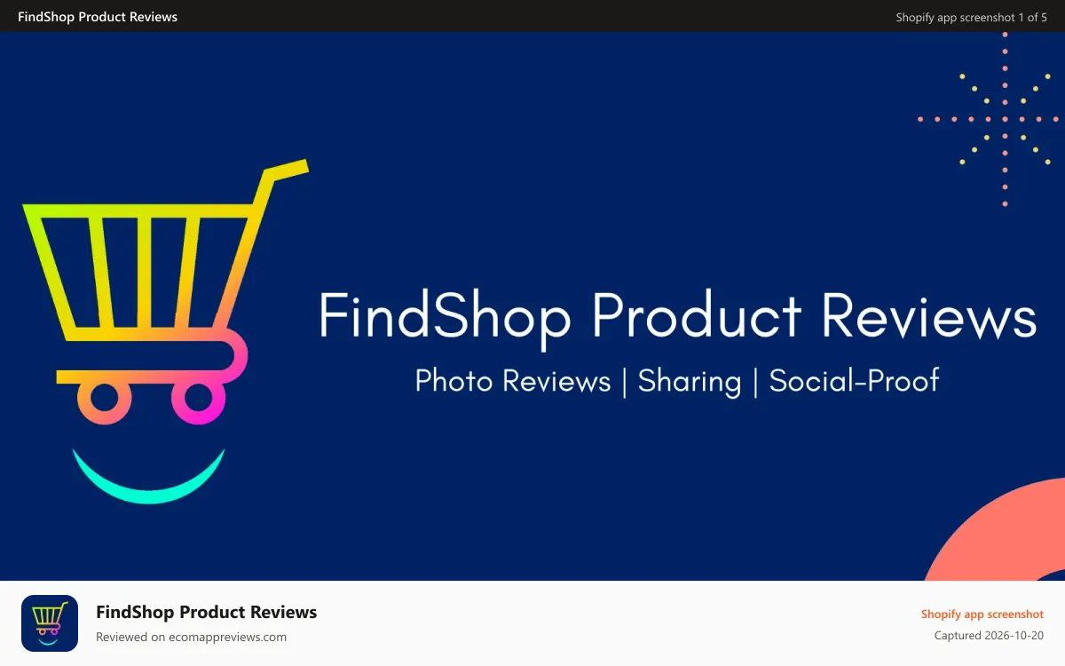 FindShop Product Reviews Shopify app screenshot: FindShop Reviews