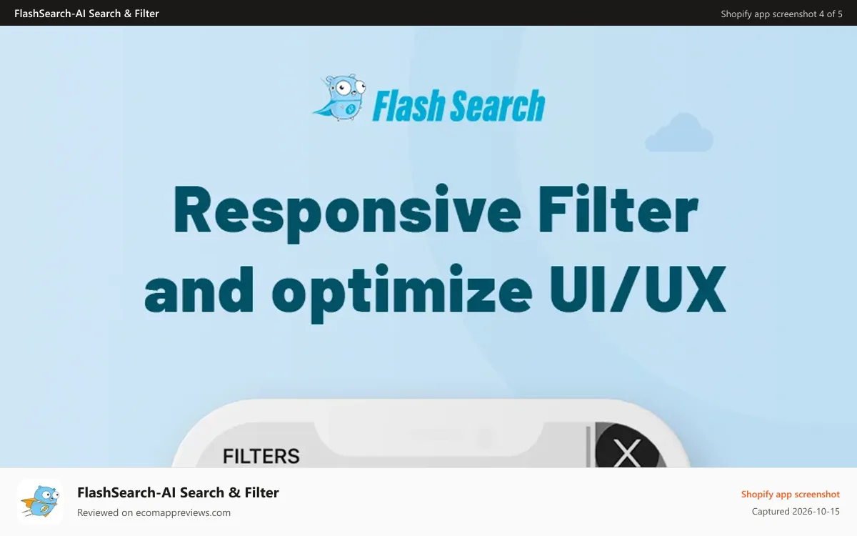 FlashSearch‑AI Search & Filter Shopify app screenshot: Mobile filter layout