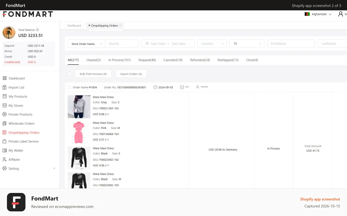 FondMart Shopify app screenshot: FondMart App