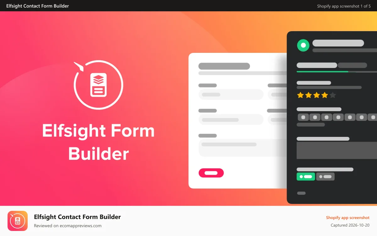 Elfsight Contact Form Builder Shopify app screenshot: Shopify Form Builder by Elfsight