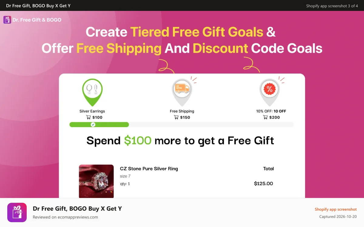 Dr Free Gift, BOGO Buy X Get Y Shopify app screenshot: Customize Appearance of Free Product With Purchase