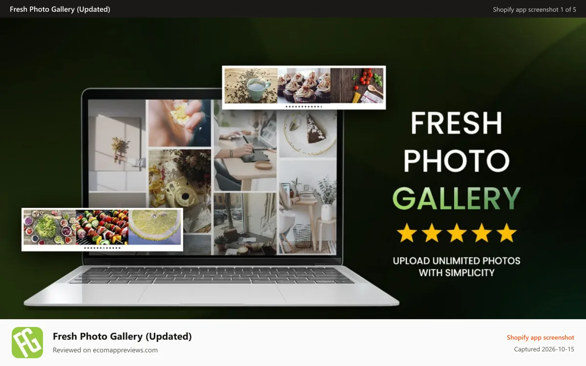Fresh Photo Gallery (Updated) Shopify app screenshot: Fresh Gallery Feature Image