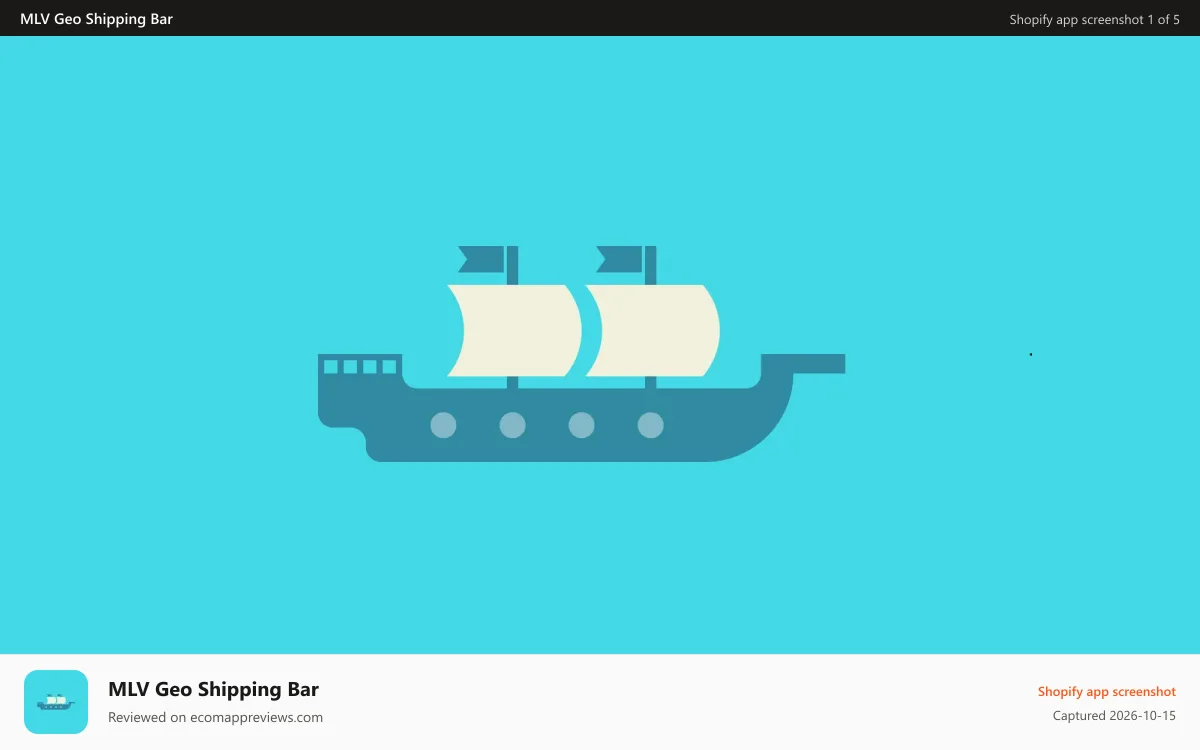 MLV Geo Shipping Bar Shopify app screenshot: Free Geo Shipping Bar