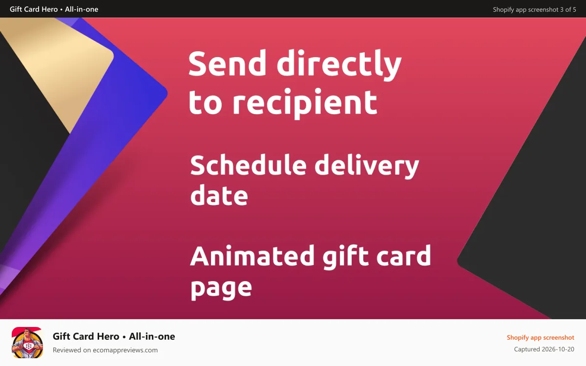 Gift Card Hero • All‑in‑one Shopify app screenshot: Shopify gift card balance check