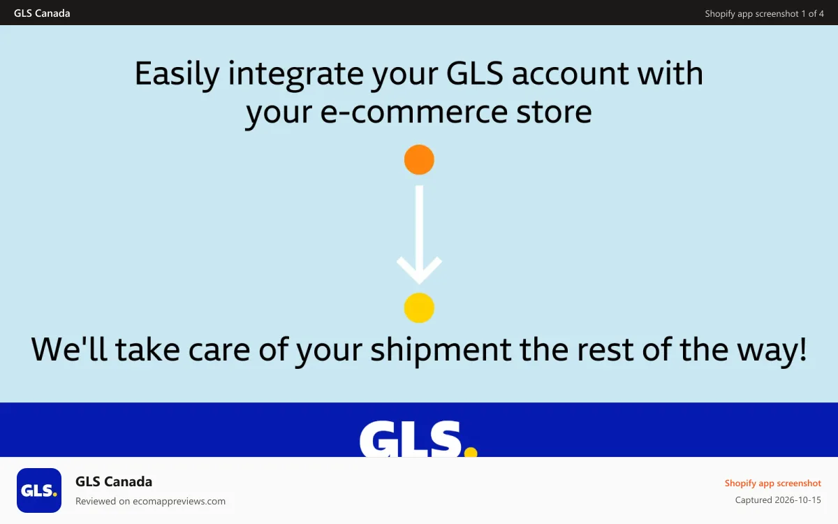 GLS Canada Shopify app screenshot: GLS Logo