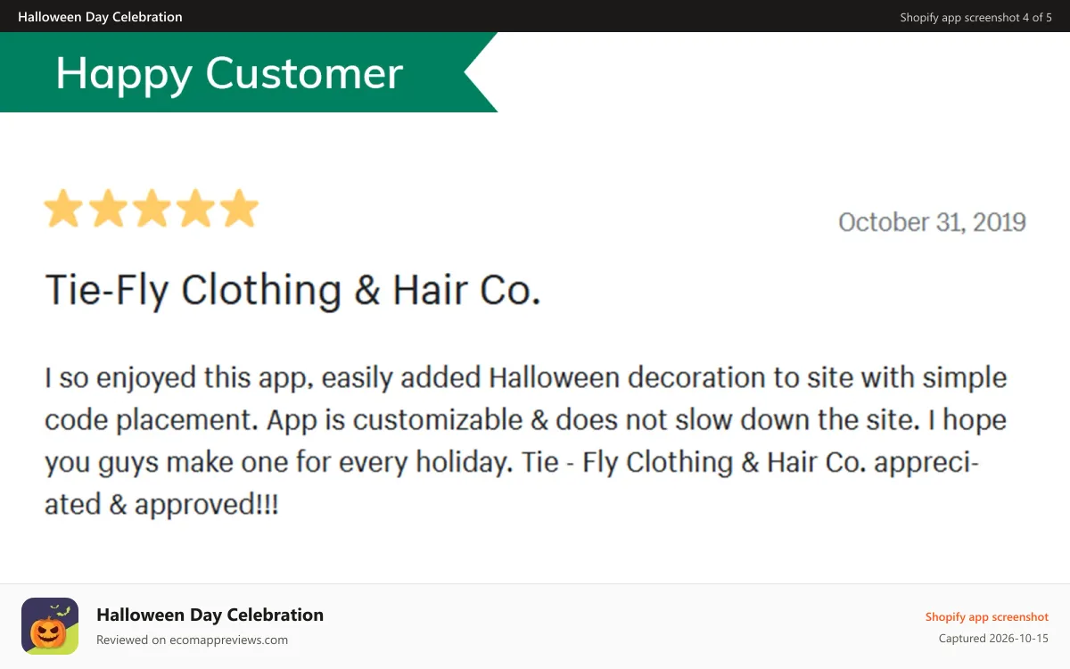 Halloween Day Celebration Shopify app screenshot: Desktop Settings