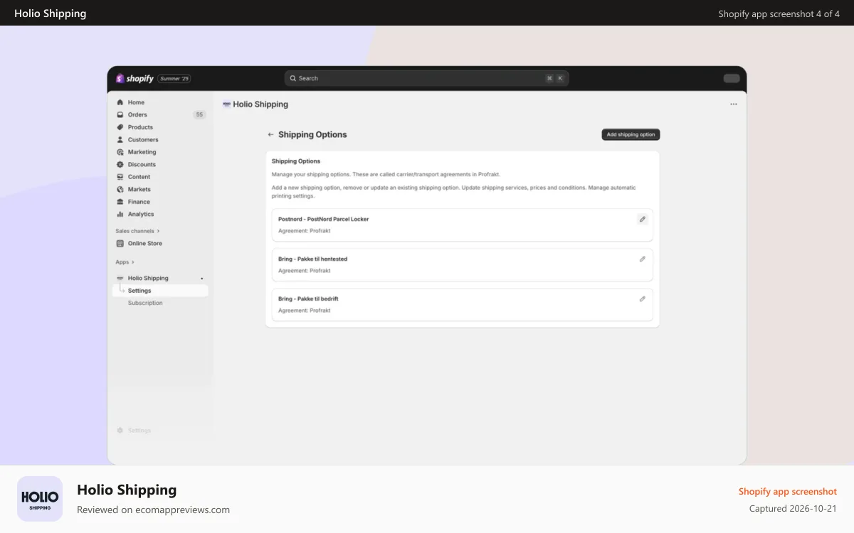 Holio Shipping Shopify app screenshot: Customize your shipping rates