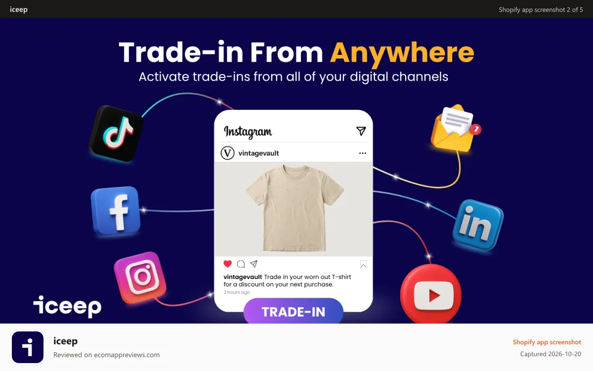 iceep Shopify app screenshot: Trade-in anywhere