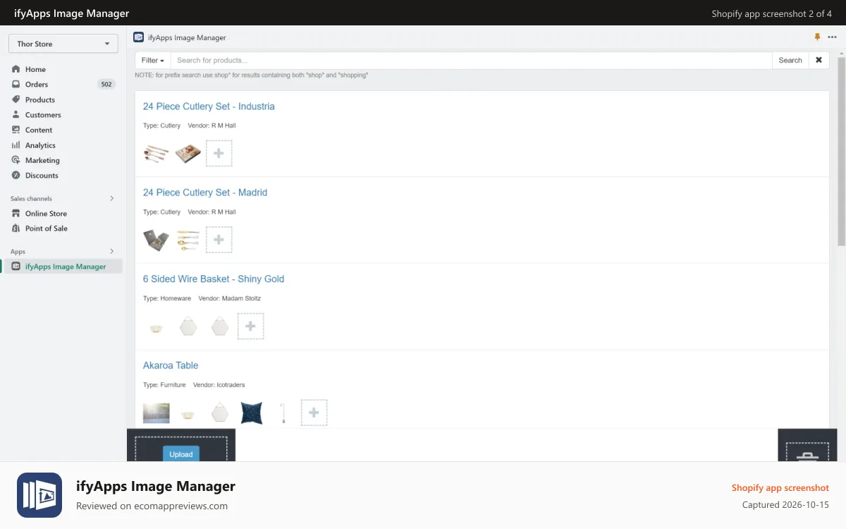 ifyApps Image Manager Shopify app screenshot: Image Manager Screenshot 1