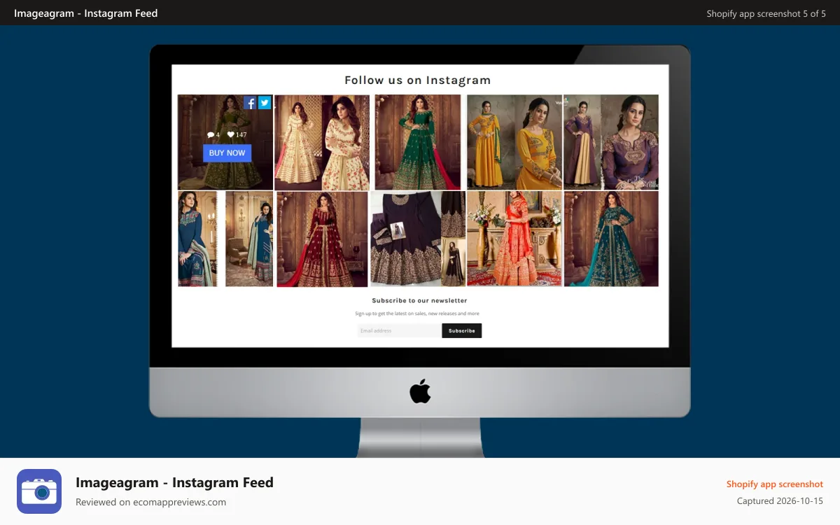 Imageagram ‑ Instagram Feed Shopify app screenshot: Preview on full screen
