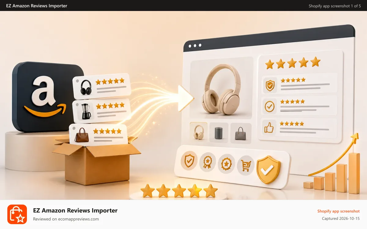 EZ Amazon Reviews Importer Shopify app screenshot: Ali Reviews & Amazon & Walmart Reviews