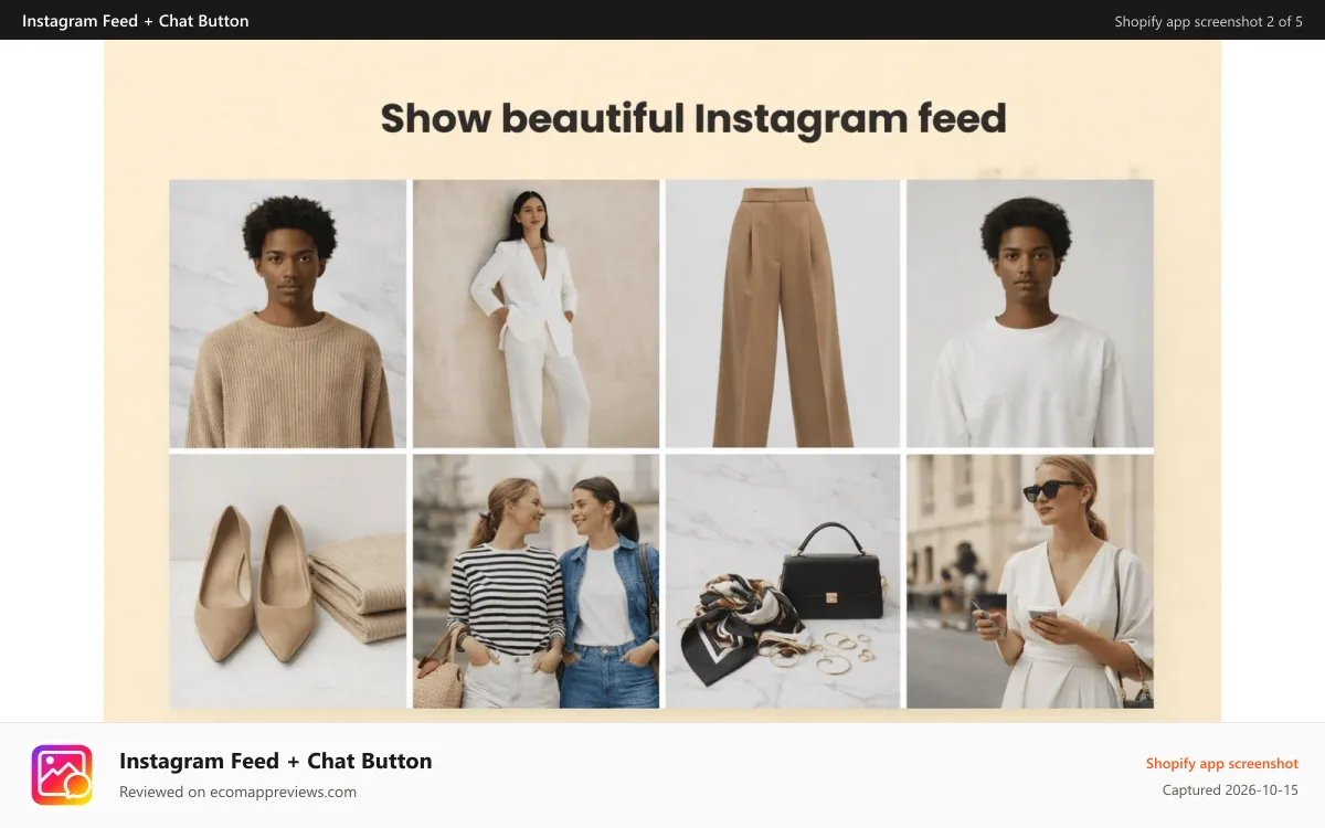 Instagram Feed + Chat Button Shopify app screenshot: Instagram-announcement-bar