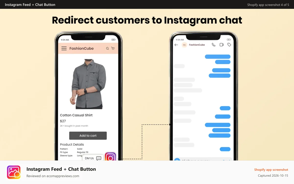 Instagram Feed + Chat Button Shopify app screenshot: Instagram-icon