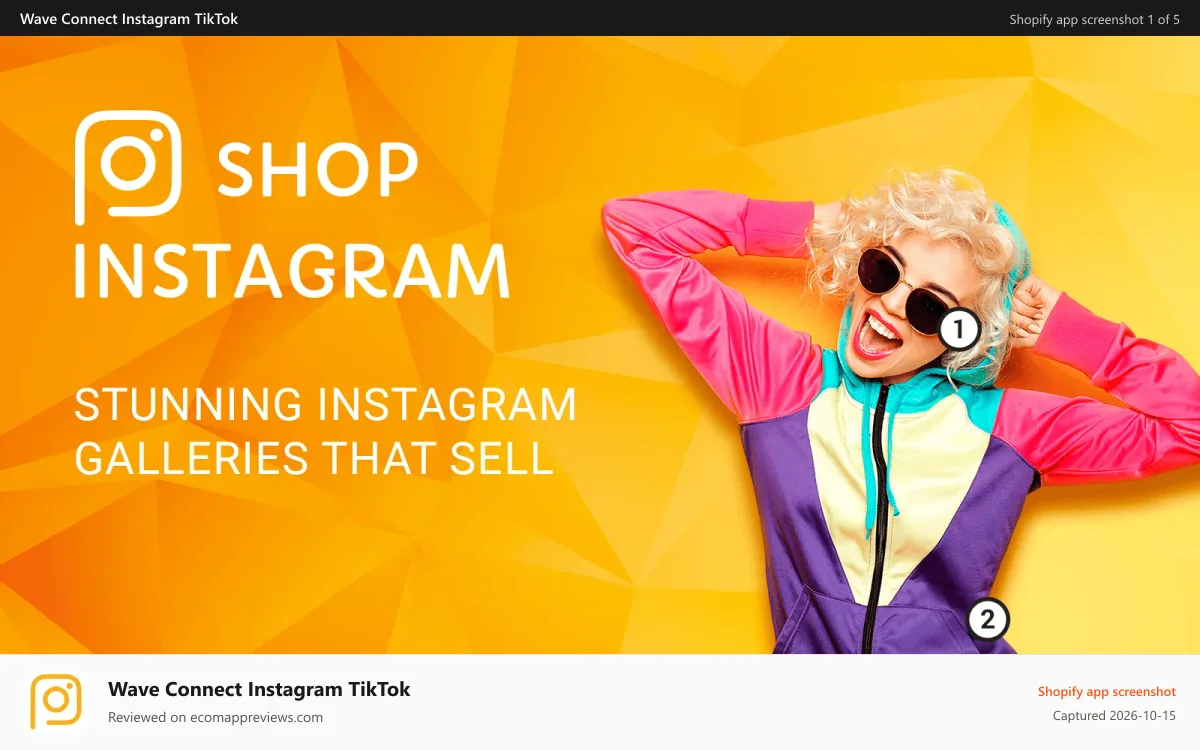 Wave Connect Instagram TikTok Shopify app screenshot: Instagram and TikTok feed for Shopify stores