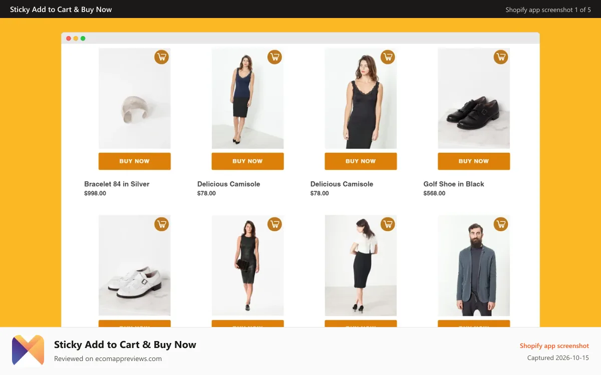 Sticky Add to Cart & Buy Now Shopify app screenshot: atc button and buy now button
