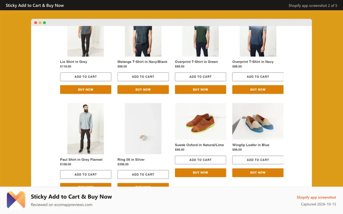 Sticky Add to Cart & Buy Now Shopify app screenshot: atc button and buy now button - button icon