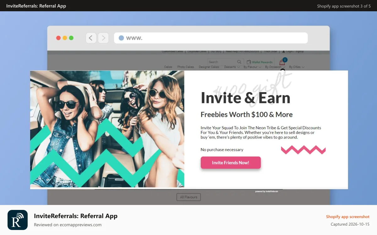 InviteReferrals: Referral App Shopify app screenshot: Referral Marketing Camapign