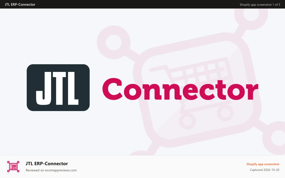 JTL ERP‑Connector Shopify app screenshot: JTL Wawi Connector