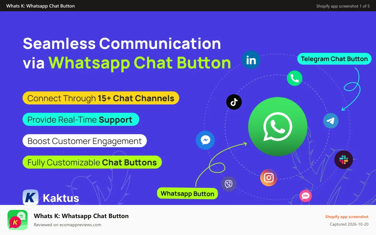Whats K: Whatsapp Chat Button Shopify app screenshot: Whatsapp chat button banner