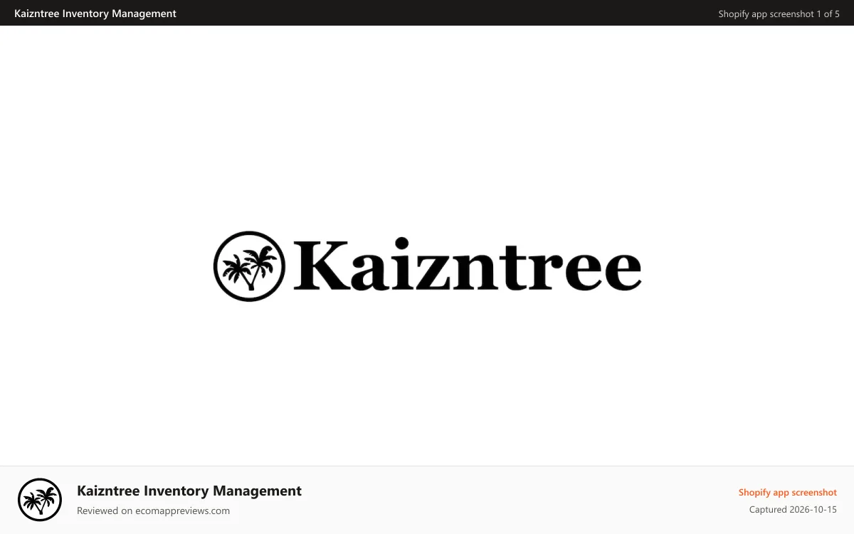 Kaizntree Inventory Management Shopify app screenshot: Kaizntree Logo