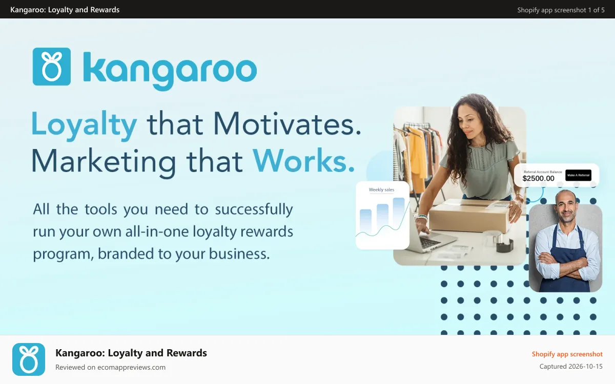 Kangaroo: Loyalty and Rewards Shopify app screenshot: Kangaroo: More than Loyalty