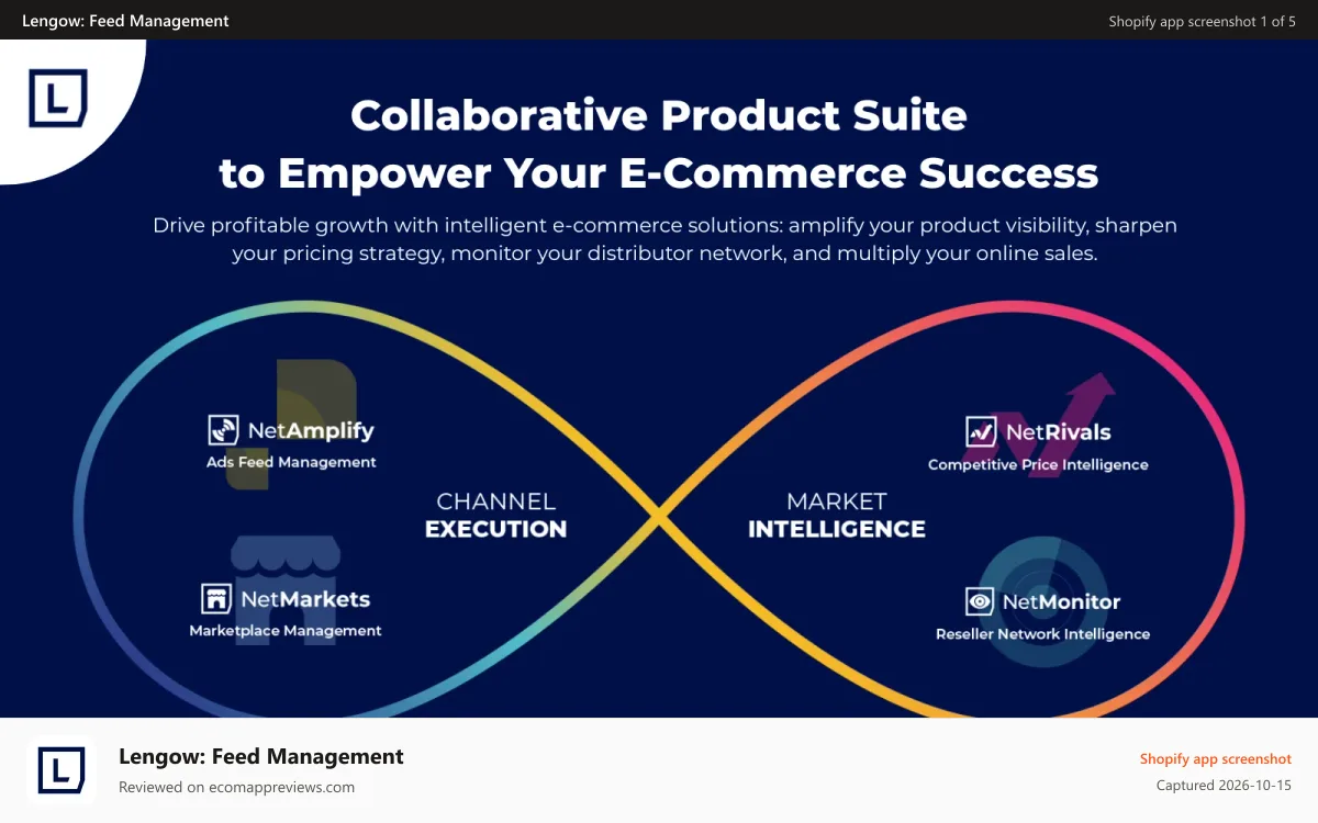 Lengow: Feed Management Shopify app screenshot: Collaborative Product Suite to Empower Your E-Commerce Success