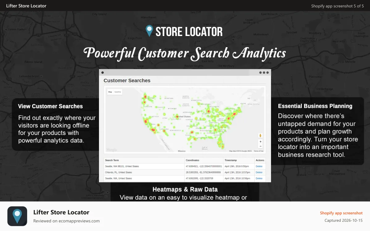 Lifter Store Locator Shopify app screenshot: Store Locator Desktop 4