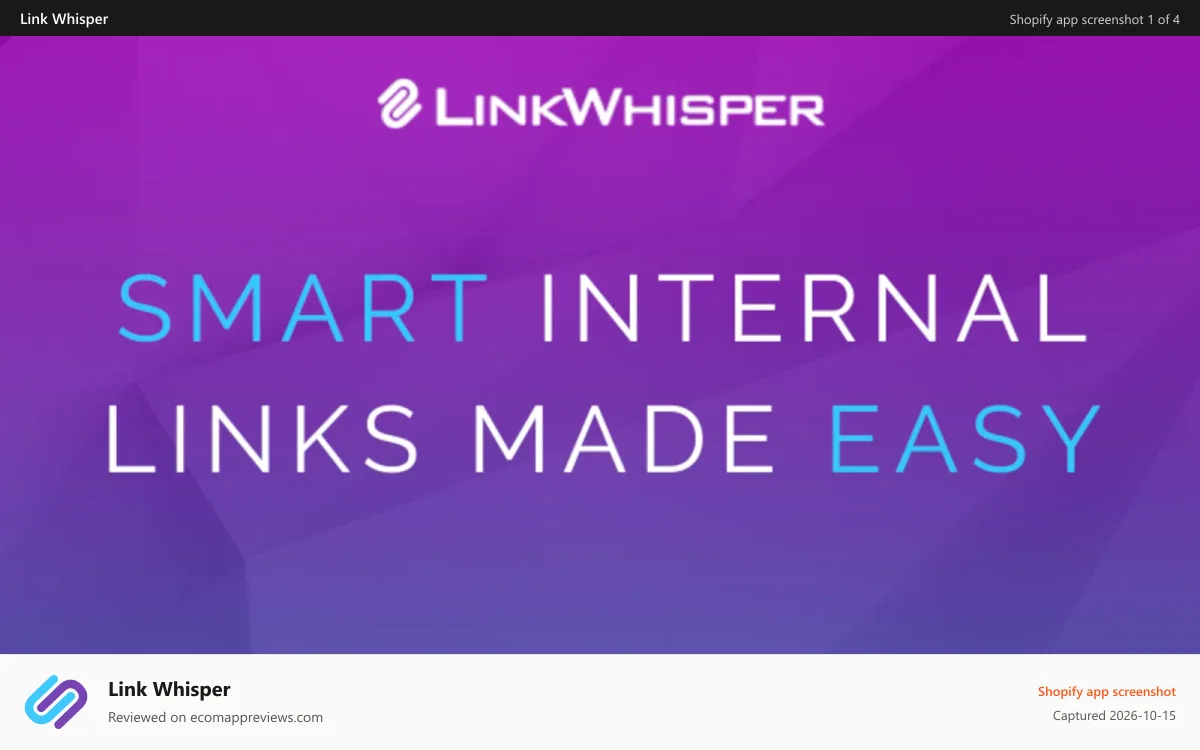 Link Whisper Shopify app screenshot: Link Whisper main image