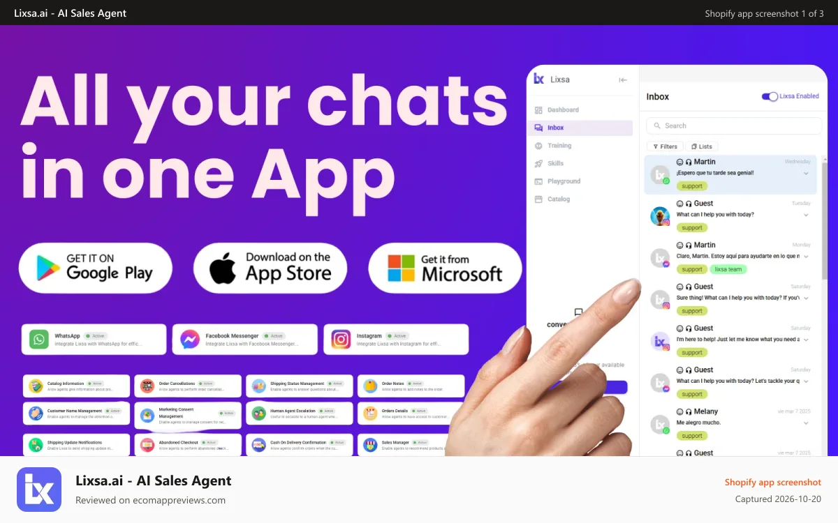 Lixsa.ai ‑ AI Sales Agent Shopify app screenshot: audio-recognition