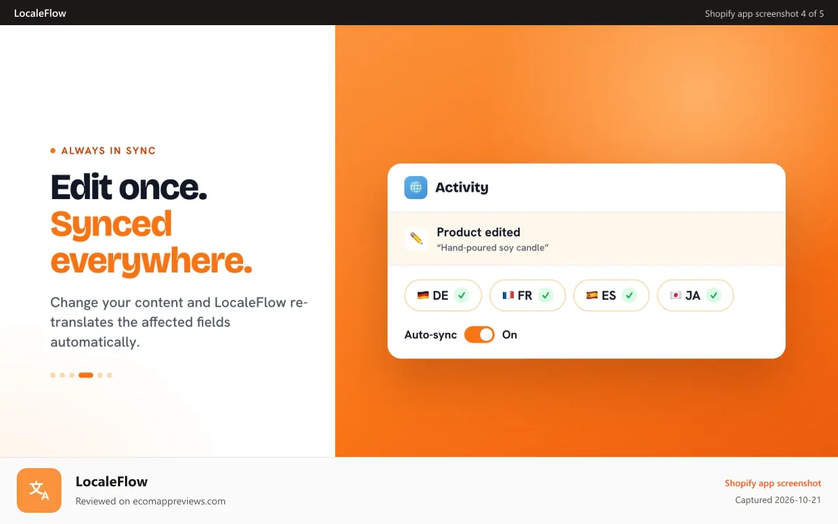 LocaleFlow Shopify app screenshot: Prevent specific words from being translated.