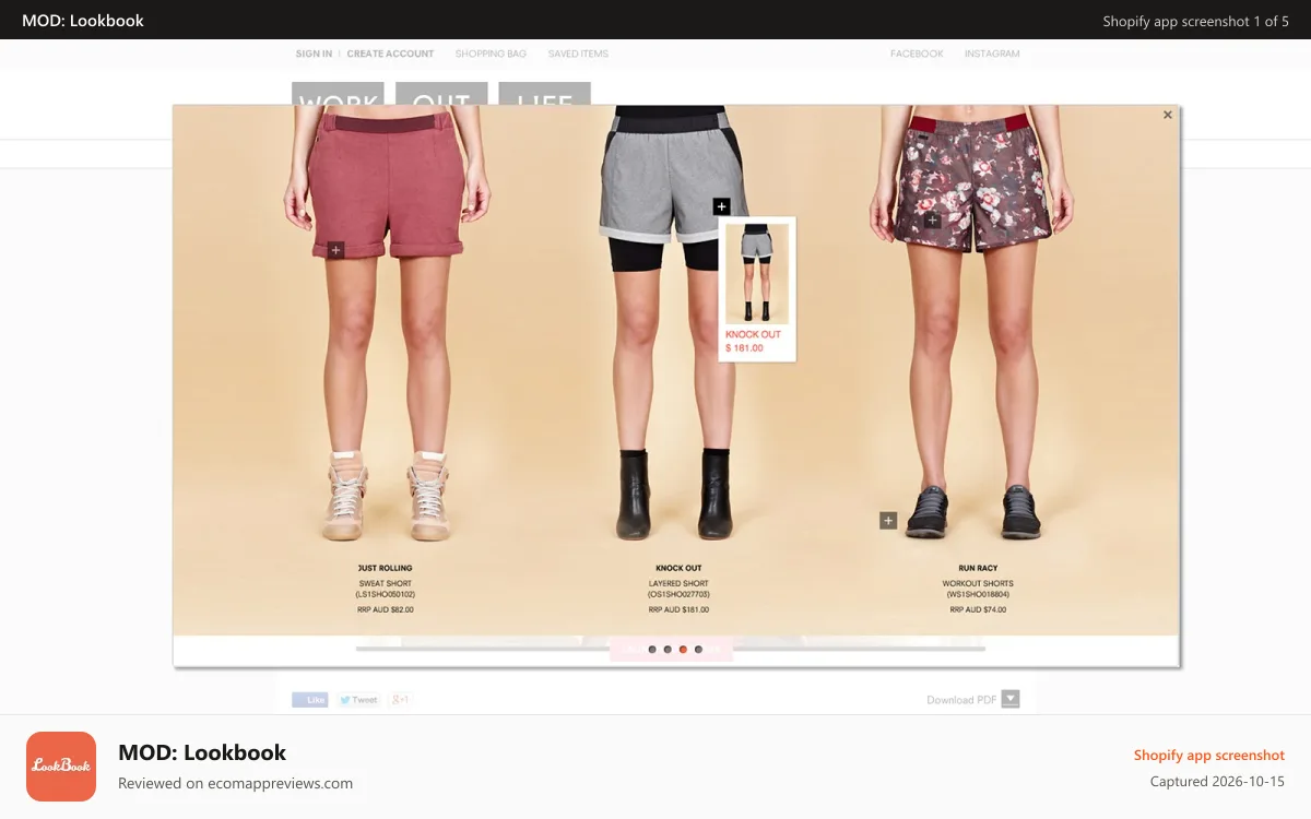 MOD: Lookbook Shopify app screenshot: Storefront Lookbook Example