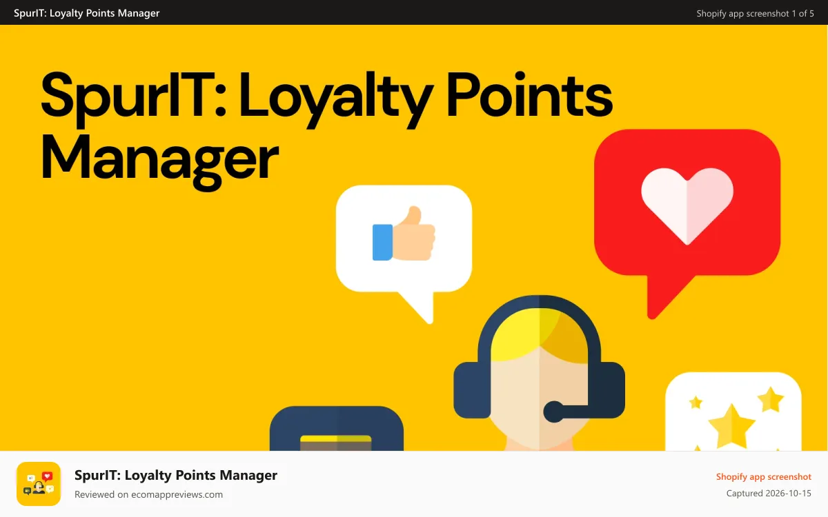 SpurIT: Loyalty Points Manager Shopify app screenshot: loyalty points manager shopify
