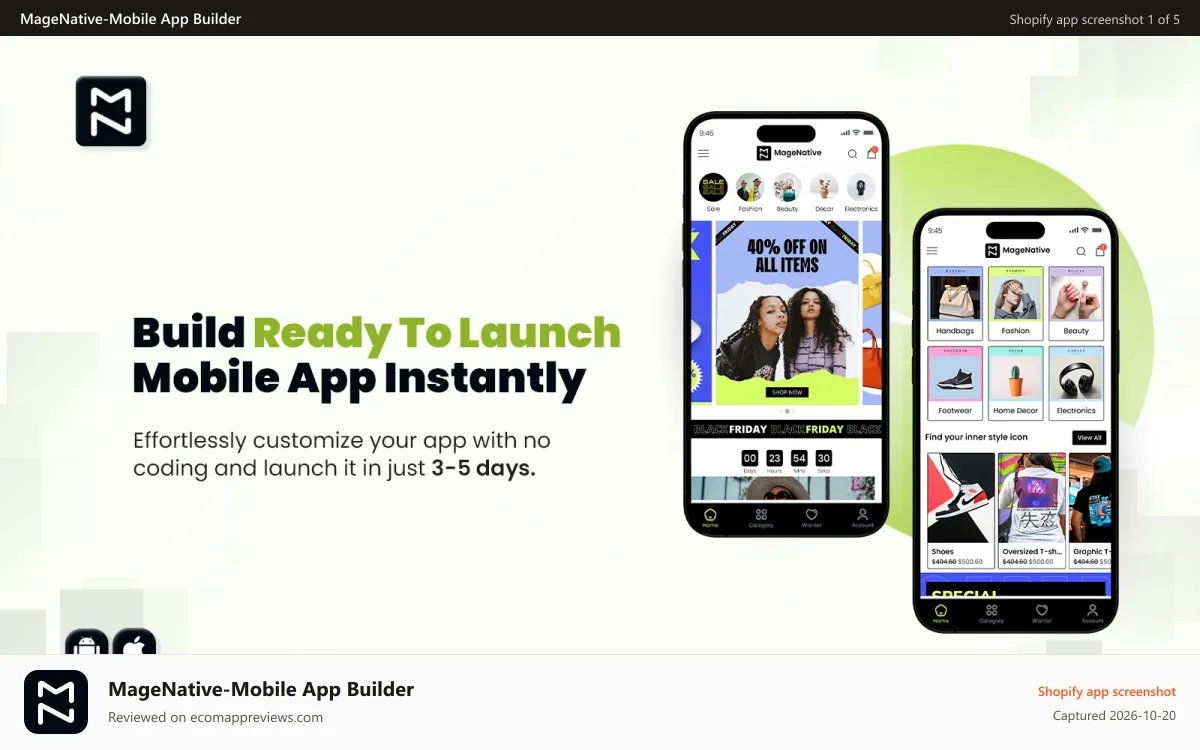 MageNative‑Mobile App Builder Shopify app screenshot: MageNative‑Mobile App Builder