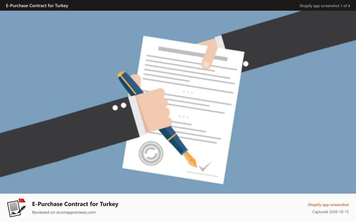 E‑Purchase Contract for Turkey Shopify app screenshot: Distance Sales Agreement