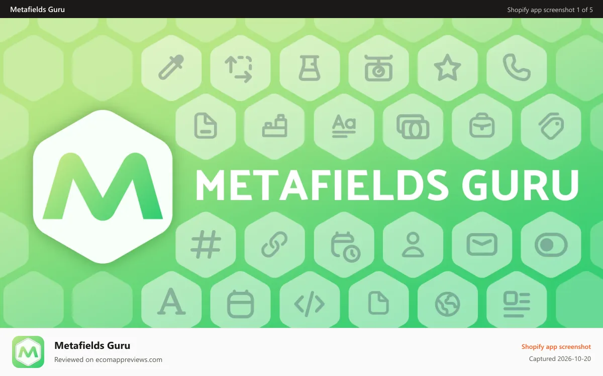 Metafields Guru Shopify app screenshot: Metafields Guru